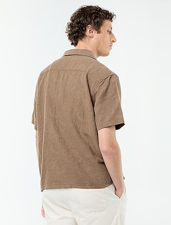 Chemise à manches courtes en maille fantaisie