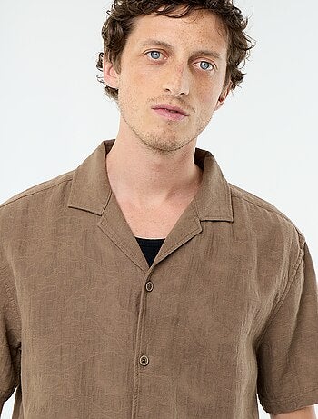 Chemise à manches courtes en maille fantaisie