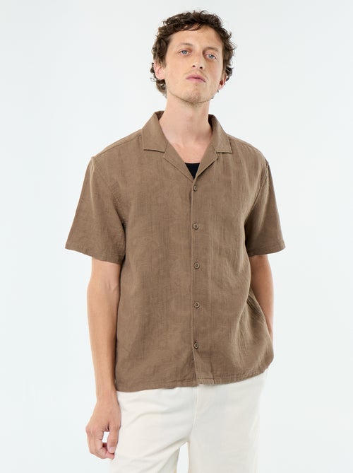 Chemise à manches courtes en maille fantaisie - Kiabi