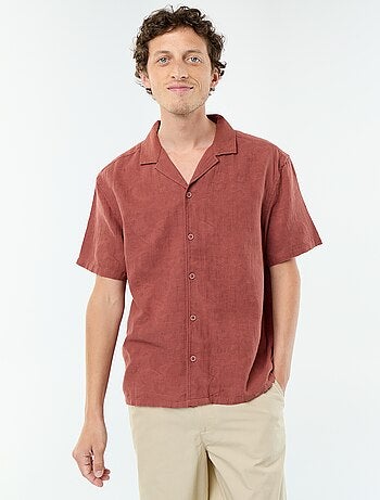 Chemise à manches courtes en maille fantaisie