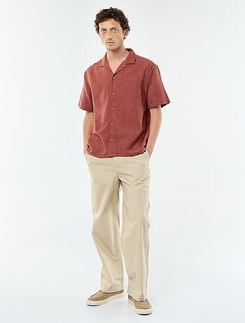 Chemise à manches courtes en maille fantaisie