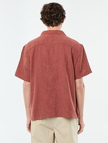 Chemise à manches courtes en maille fantaisie