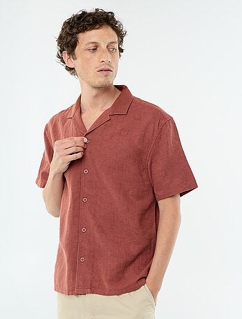 Chemise à manches courtes en maille fantaisie