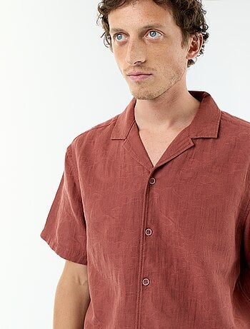 Chemise à manches courtes en maille fantaisie