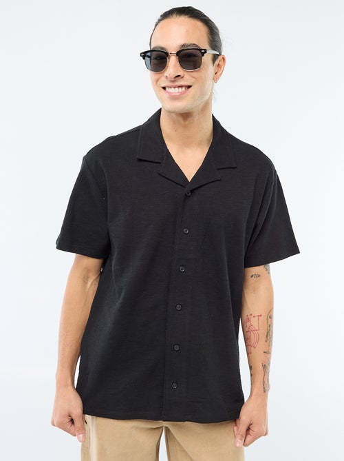 Chemise à manches courtes en maille - Kiabi