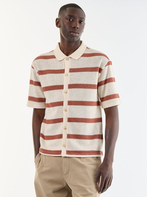 Chemise à manches courtes en matière ajourée - Kiabi Chemise à manches courtes en matière ajourée - Kiabi