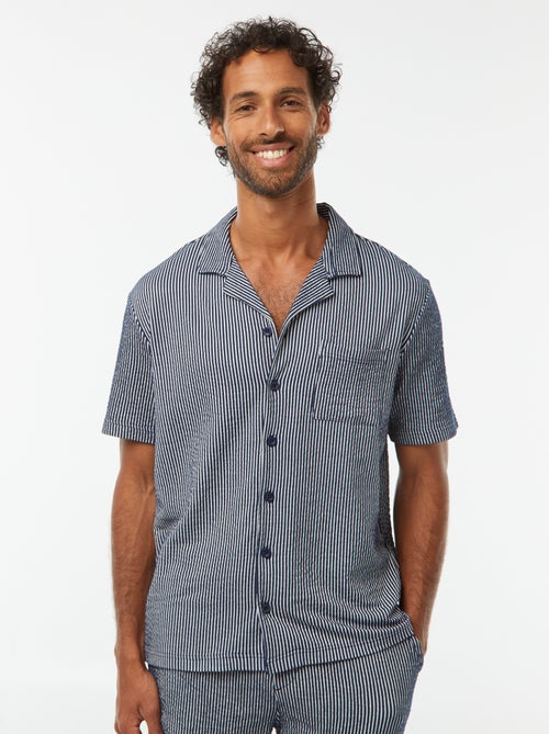 Chemise à manches courtes en matière type crépon - Kiabi