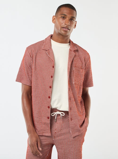 Chemise à manches courtes en matière type crépon - Kiabi