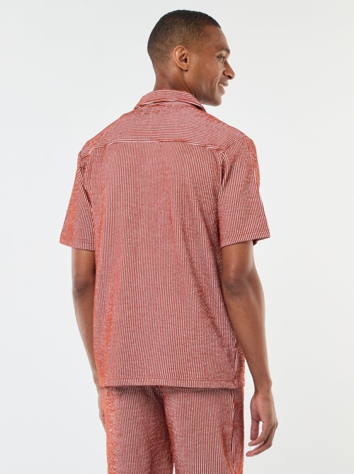 Chemise à manches courtes en matière type crépon - Kiabi