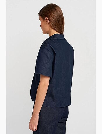 Chemise à manches courtes en mélange de lin dilvin