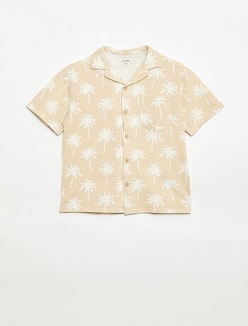 Chemise à manches courtes en nid d'abeilles