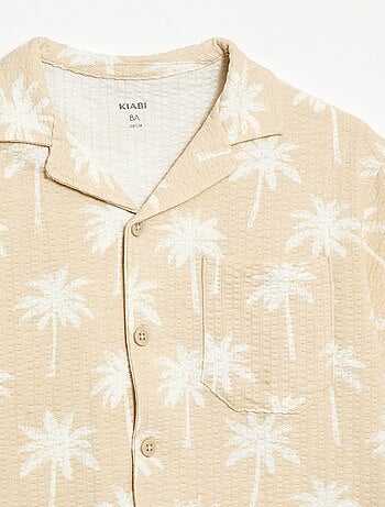 Chemise à manches courtes en nid d'abeilles