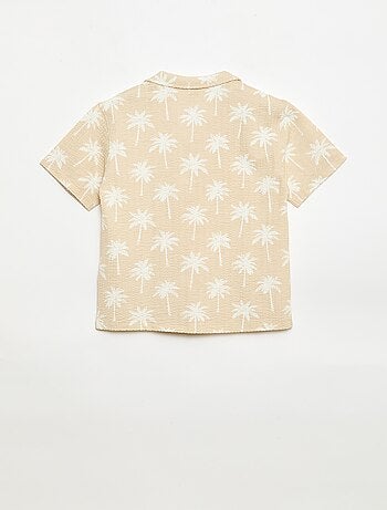 Chemise à manches courtes en nid d'abeilles