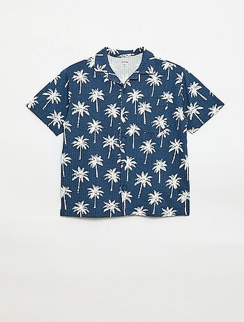 Chemise à manches courtes en nid d'abeilles