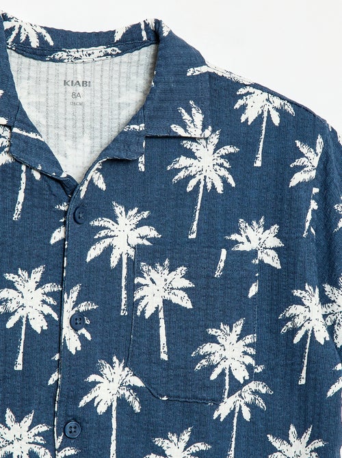 Chemise à manches courtes en nid d'abeilles - Kiabi