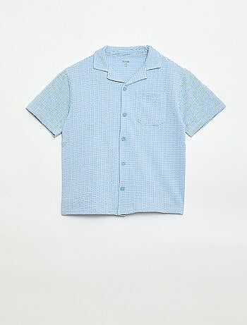 Chemise à manches courtes en nid d'abeilles