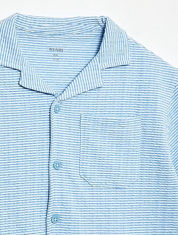 Chemise à manches courtes en nid d'abeilles