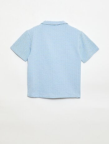 Chemise à manches courtes en nid d'abeilles