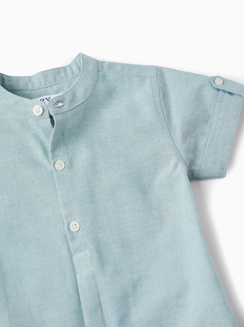 Chemise à manches courtes en Oxford 100% coton Bleu clair - Kiabi