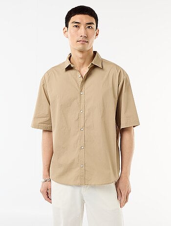 Chemise à manches courtes en popeline