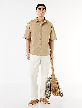 Chemise à manches courtes en popeline