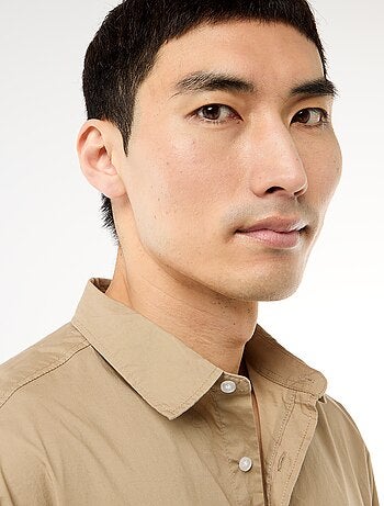 Chemise à manches courtes en popeline