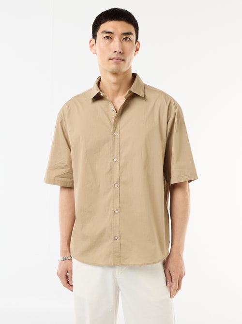 Chemise à manches courtes en popeline - Kiabi