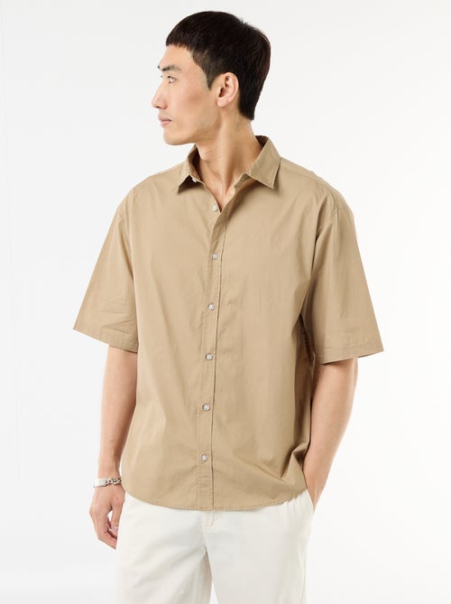 Chemise à manches courtes en popeline - Kiabi