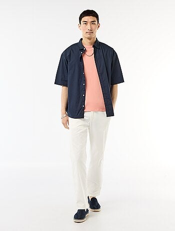 Chemise à manches courtes en popeline