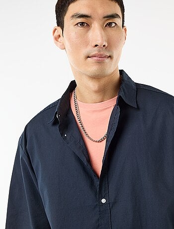 Chemise à manches courtes en popeline