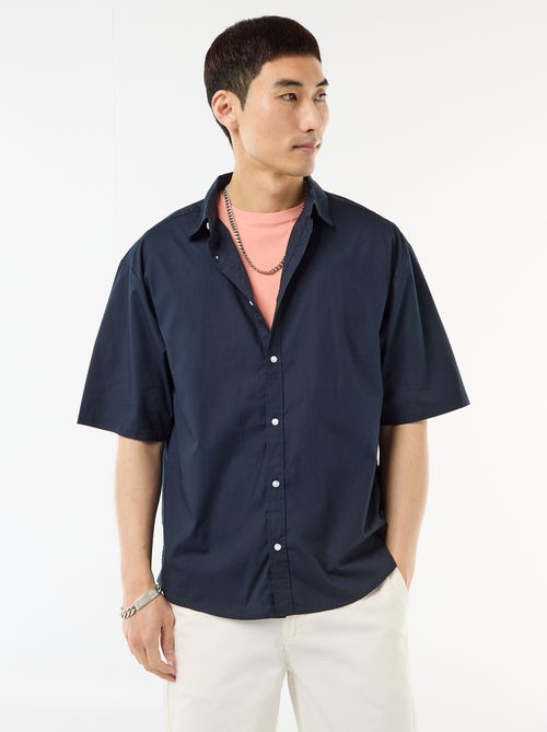 Chemise à manches courtes en popeline - Kiabi