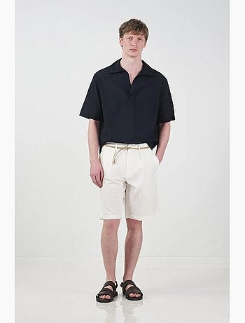 Chemise à manches courtes en popeline de coton giesto