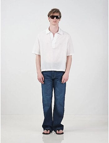 Chemise à manches courtes en popeline de coton pour homme giesto