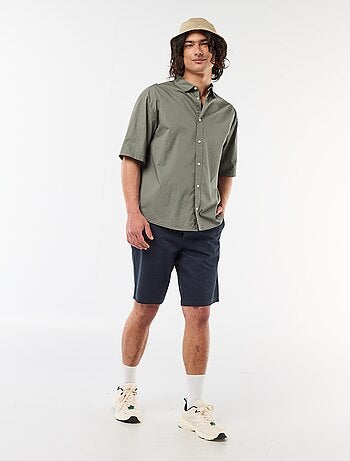 Chemise à manches courtes en popeline