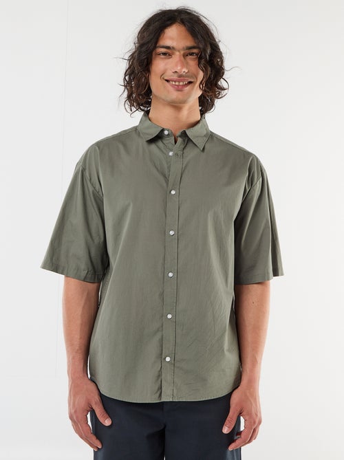 Chemise à manches courtes en popeline - Kiabi