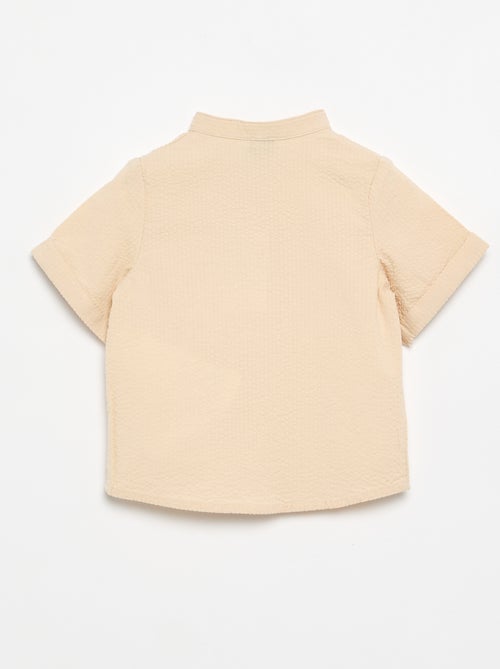 Chemise à manches courtes en seersucker - Kiabi Chemise à manches courtes en seersucker - Kiabi