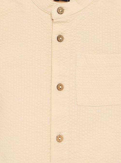 Chemise à manches courtes en seersucker - Kiabi Chemise à manches courtes en seersucker - Kiabi