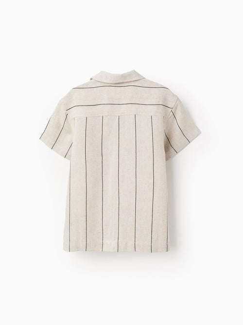 Chemise à Manches Courtes en Viscose et Lin - Kiabi