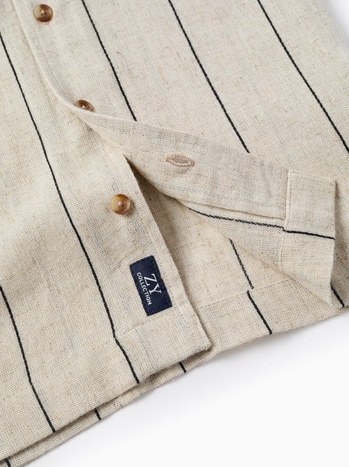 Chemise à Manches Courtes en Viscose et Lin - Kiabi