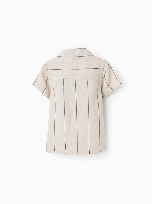 Chemise à Manches Courtes en Viscose et Lin - Kiabi