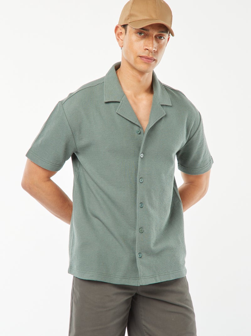 Chemise à manches courtes et col polo VERT - Kiabi