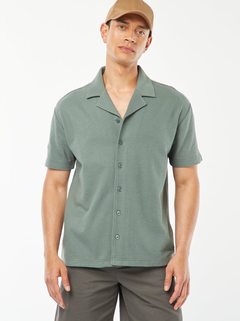 Chemise à manches courtes et col polo VERT - Kiabi