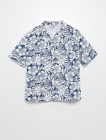 Chemise à manches courtes et col pyjama avec imprimé