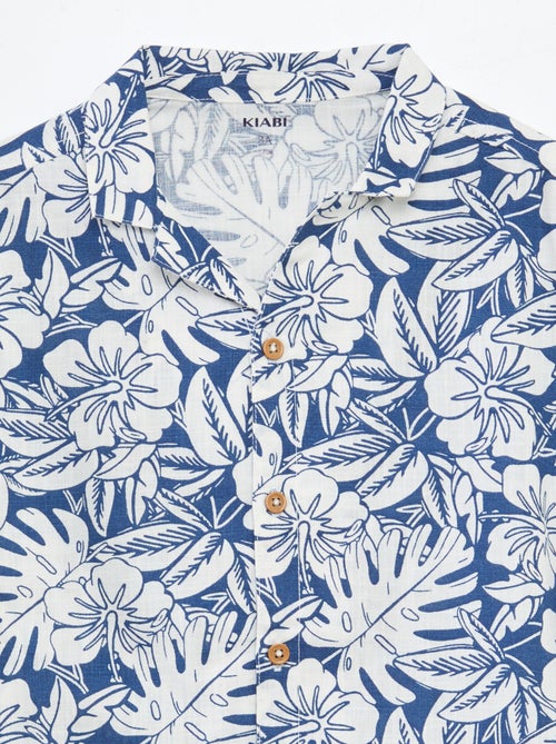 Chemise à manches courtes et col pyjama avec imprimé - Kiabi