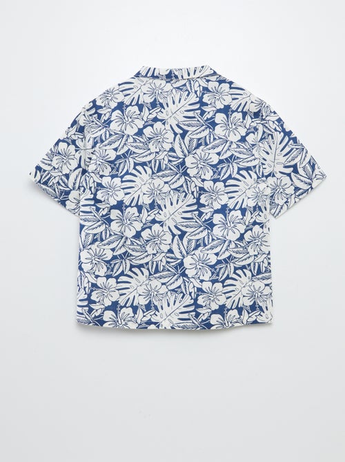 Chemise à manches courtes et col pyjama avec imprimé - Kiabi