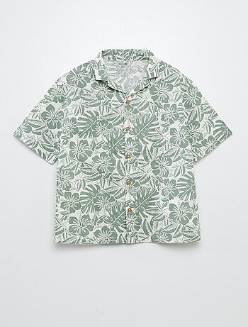 Chemise à manches courtes et col pyjama avec imprimé