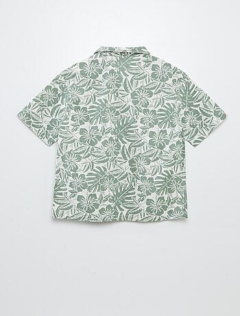 Chemise à manches courtes et col pyjama avec imprimé
