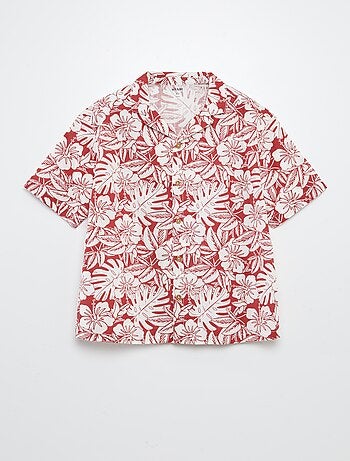 Chemise à manches courtes et col pyjama avec imprimé