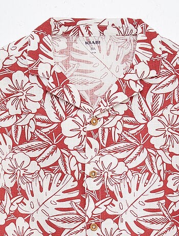 Chemise à manches courtes et col pyjama avec imprimé