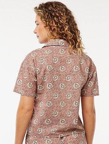Chemise à manches courtes et motif floral